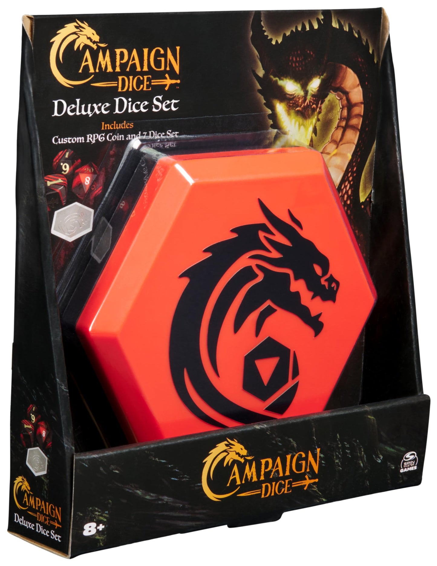 Spin Master Games Campaign Dice – Premium 7-Die Polyhedral Set with Case for RPGs