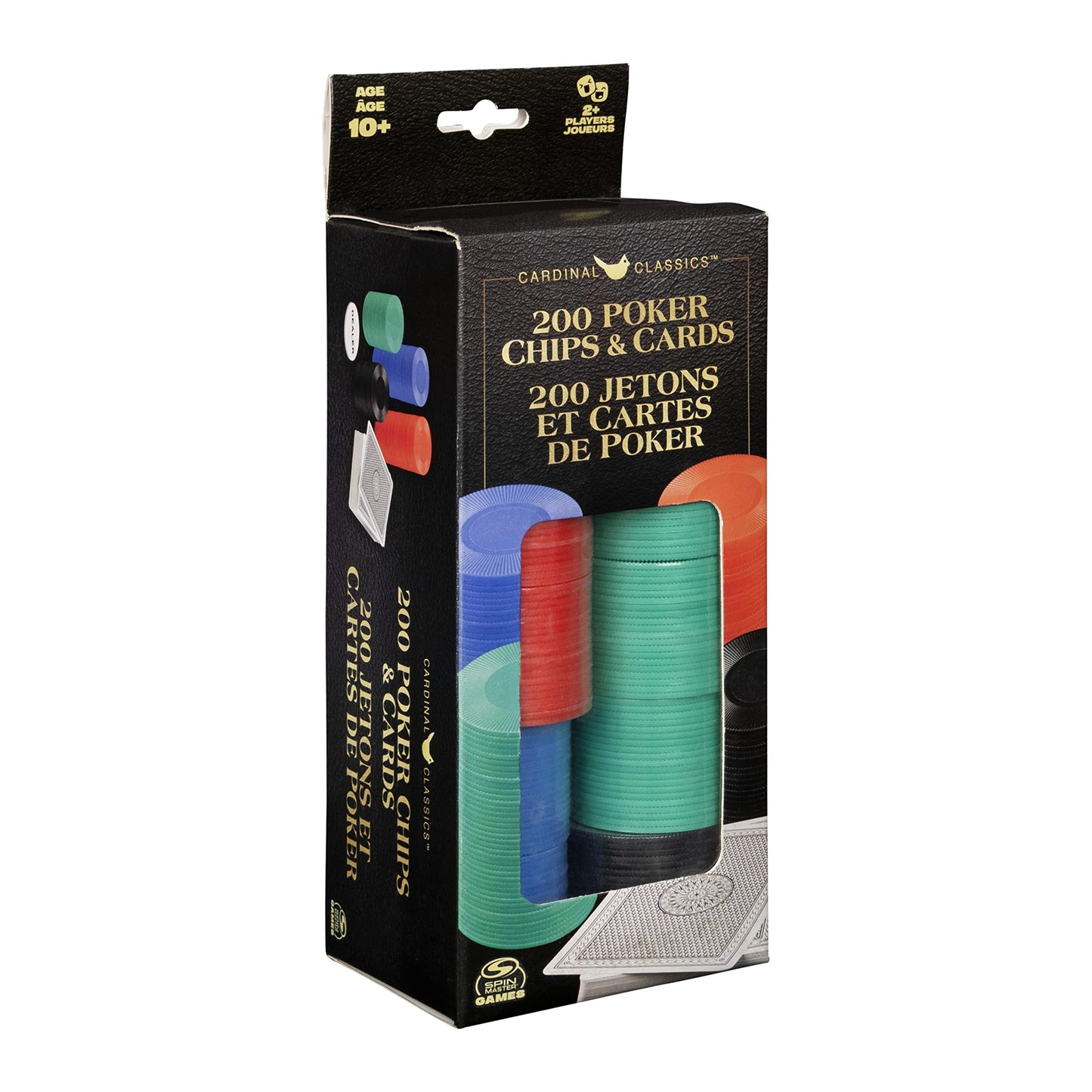 Spin Master Games Cardinal Classics: 200 Poker Chips Set + Deck for Texas Hold’em – Adults & Kids 10+