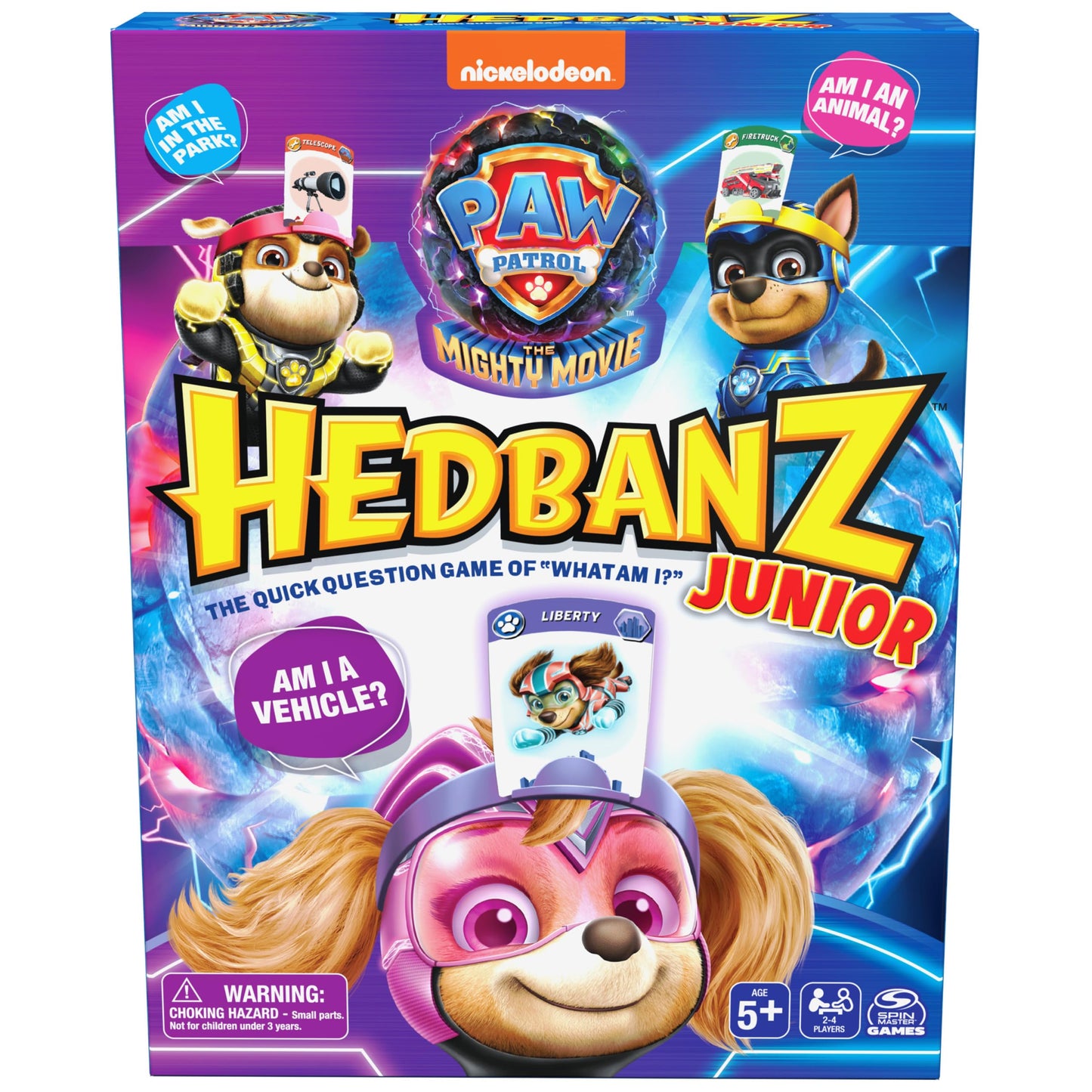 Hedbanz Junior PAW Patrol The Mighty Movie Game – Family Card Game for Kids 5+