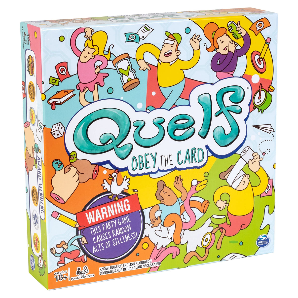 Spin Master Quelf Board Game – Hilarious Party Game for Teens & Adults | 300 Action Cards