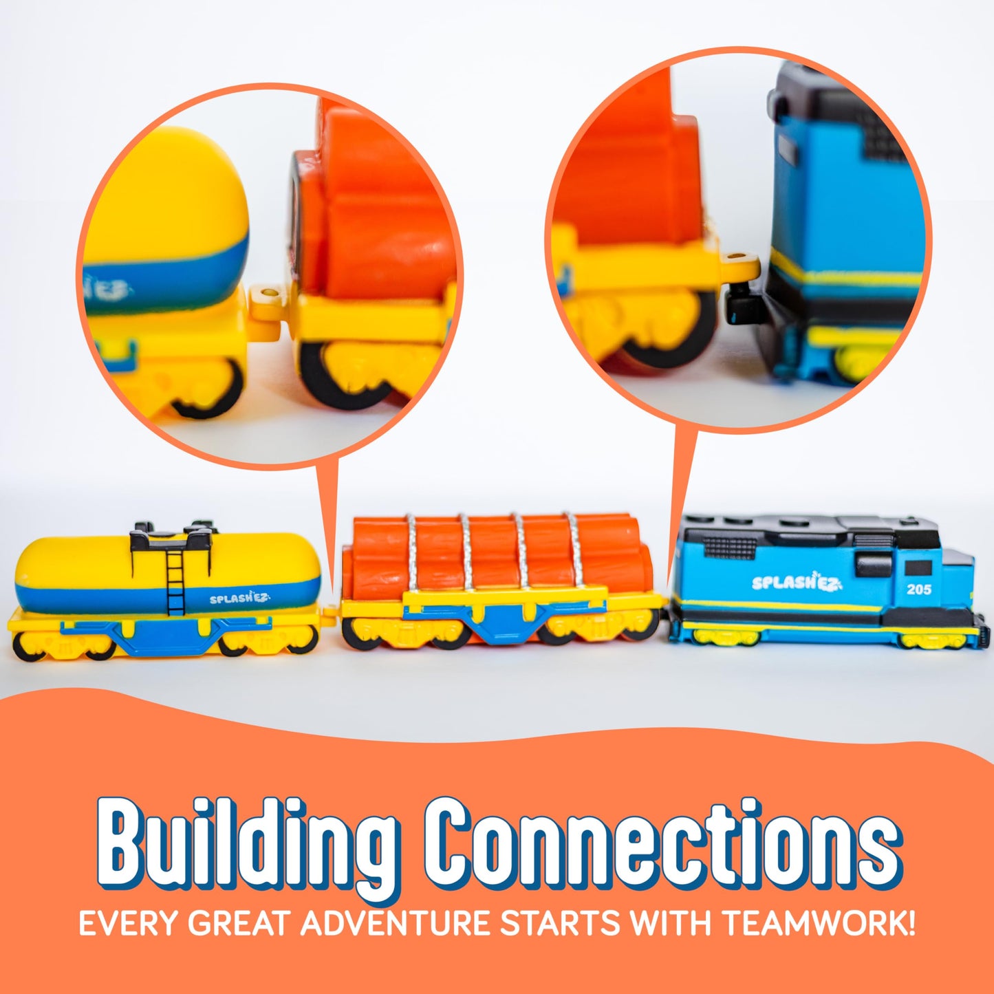 SplashEZ Train Toys for Bath – Mold-Free, No-Hole Design for Toddlers