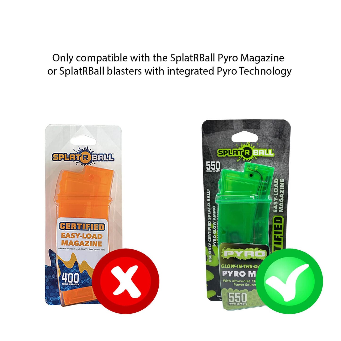 SPLATRBALL 10K PYRO Glow-In-The-Dark Water Gel Ammo | 7.5mm, 10,000 Rounds