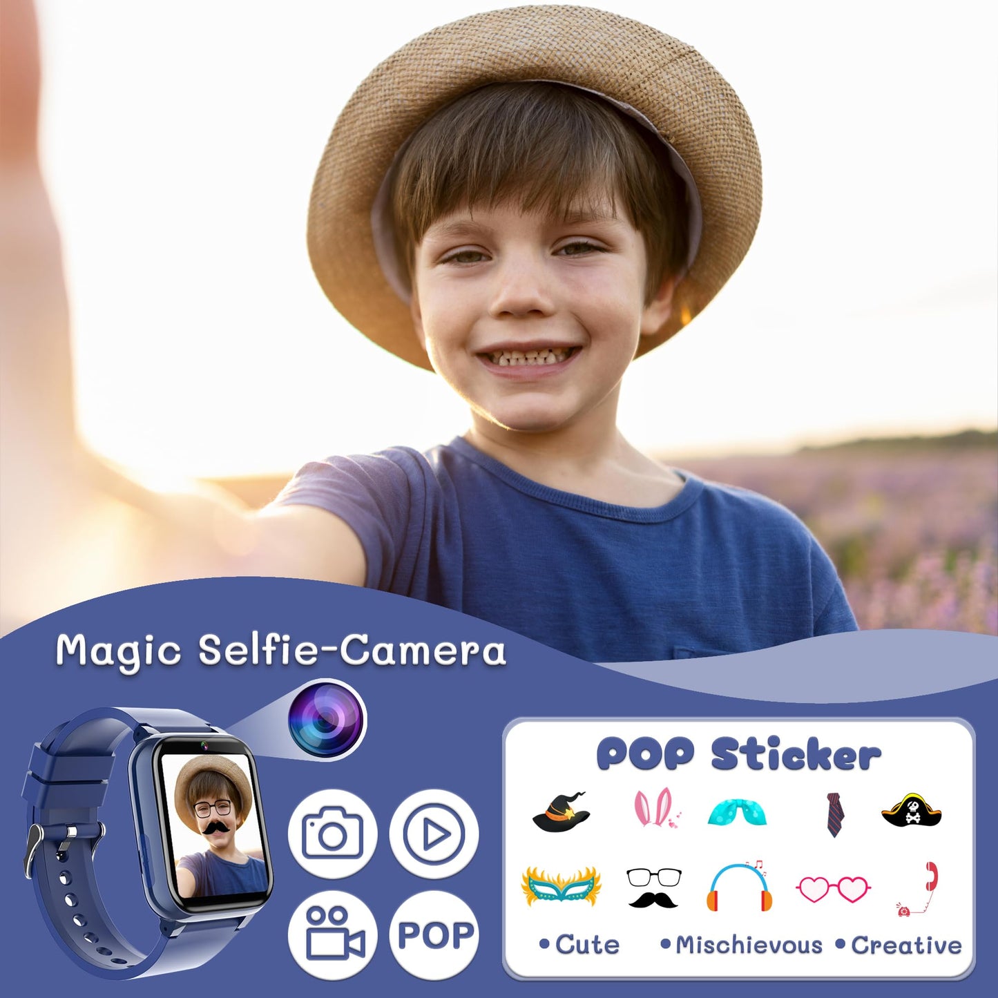 Spodus Kids Smart Watch with 26 Games, Camera, and Learning Cards | Ages 3-12