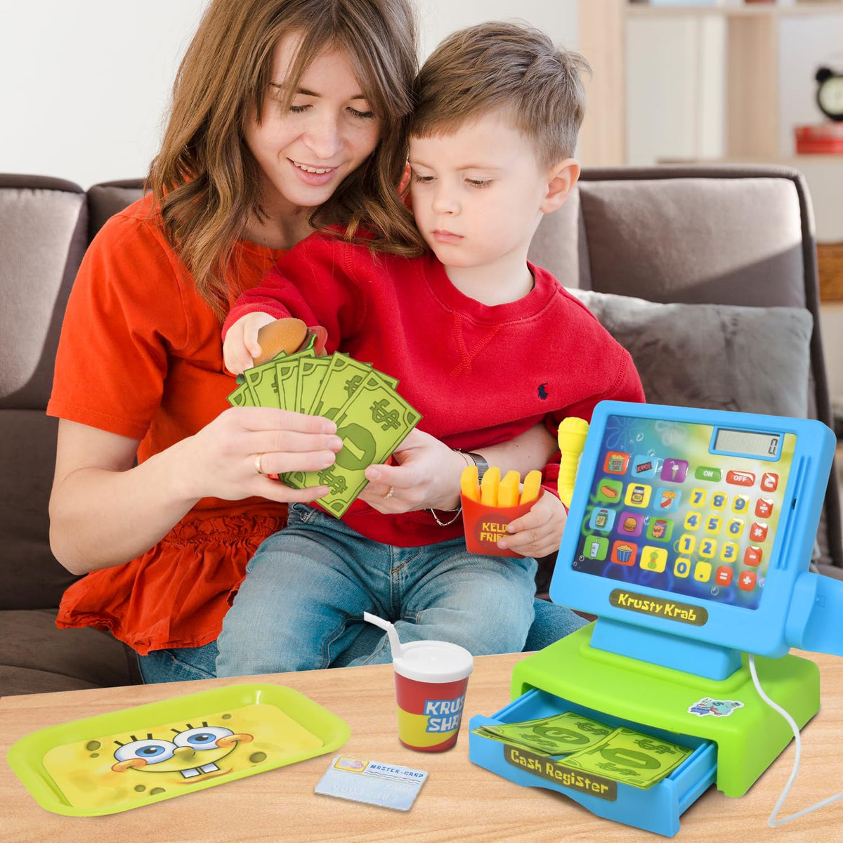 SpongeBob SquarePants Pretend Play Cash Register Toy with Sounds & Lights