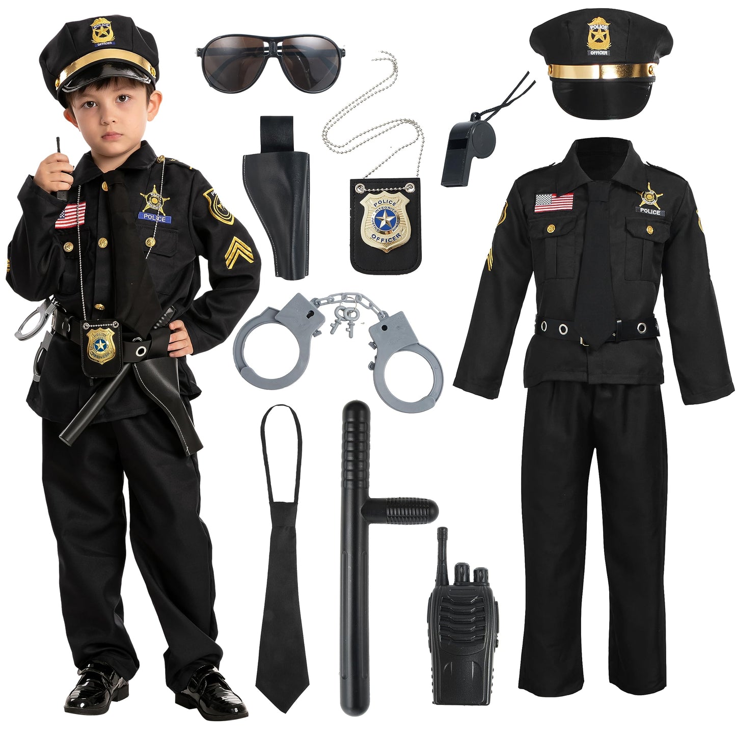 Spooktacular Creations Halloween Police Costume for Kids – Medium (8-10 yrs)