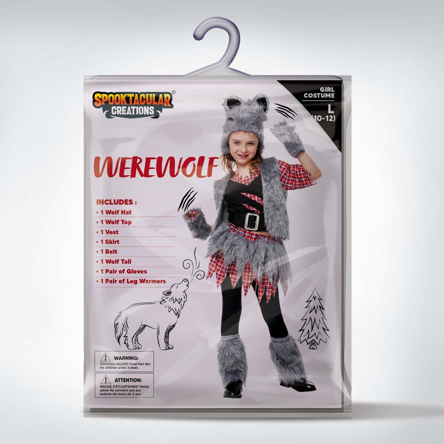 Spooktacular Creations Werewolf Costume for Kids – Girls Wolf Outfit Set