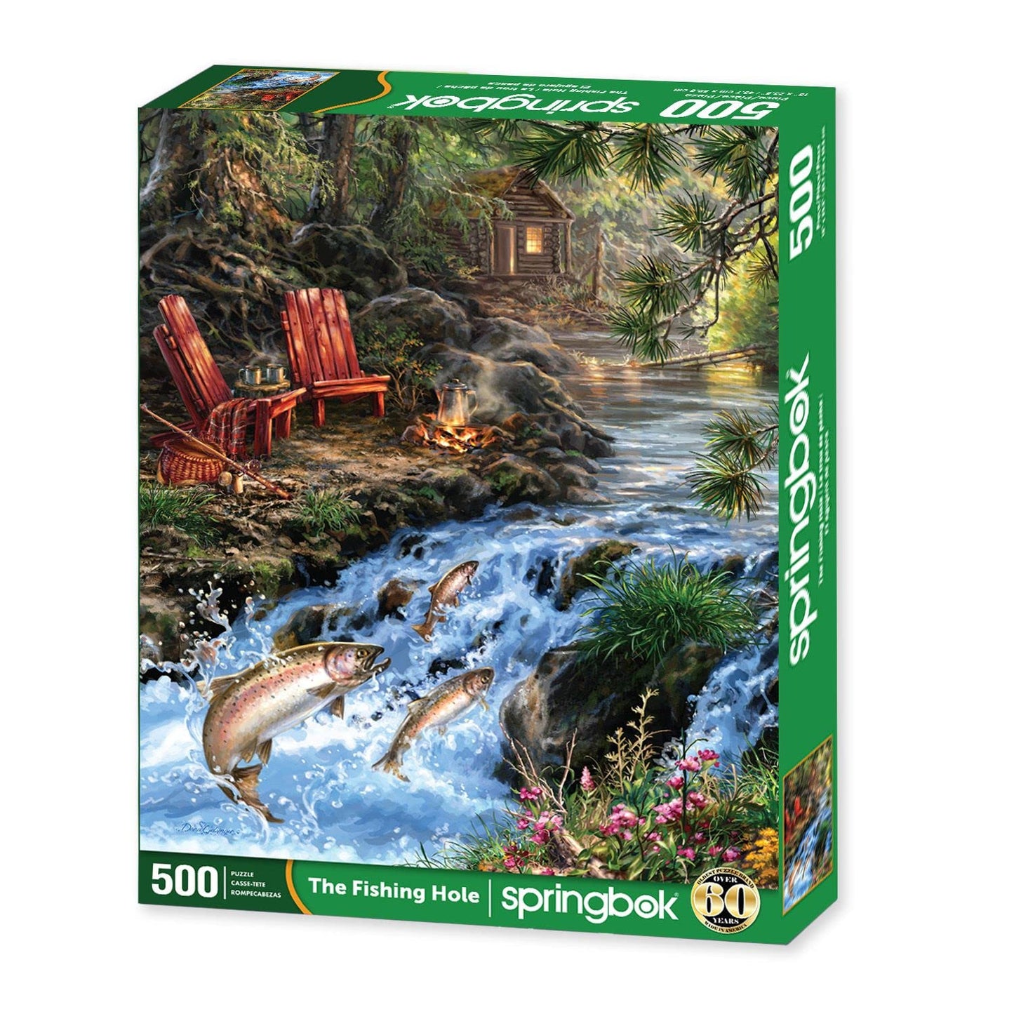Springbok 500 Piece Jigsaw Puzzle: The Fishing Hole – Made in USA