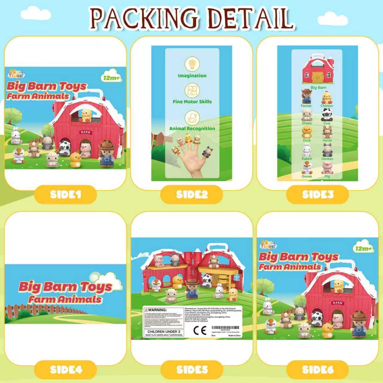 SpringFlower Big Barn Toy for Toddlers 1–3 | Farm Animal Montessori Playset