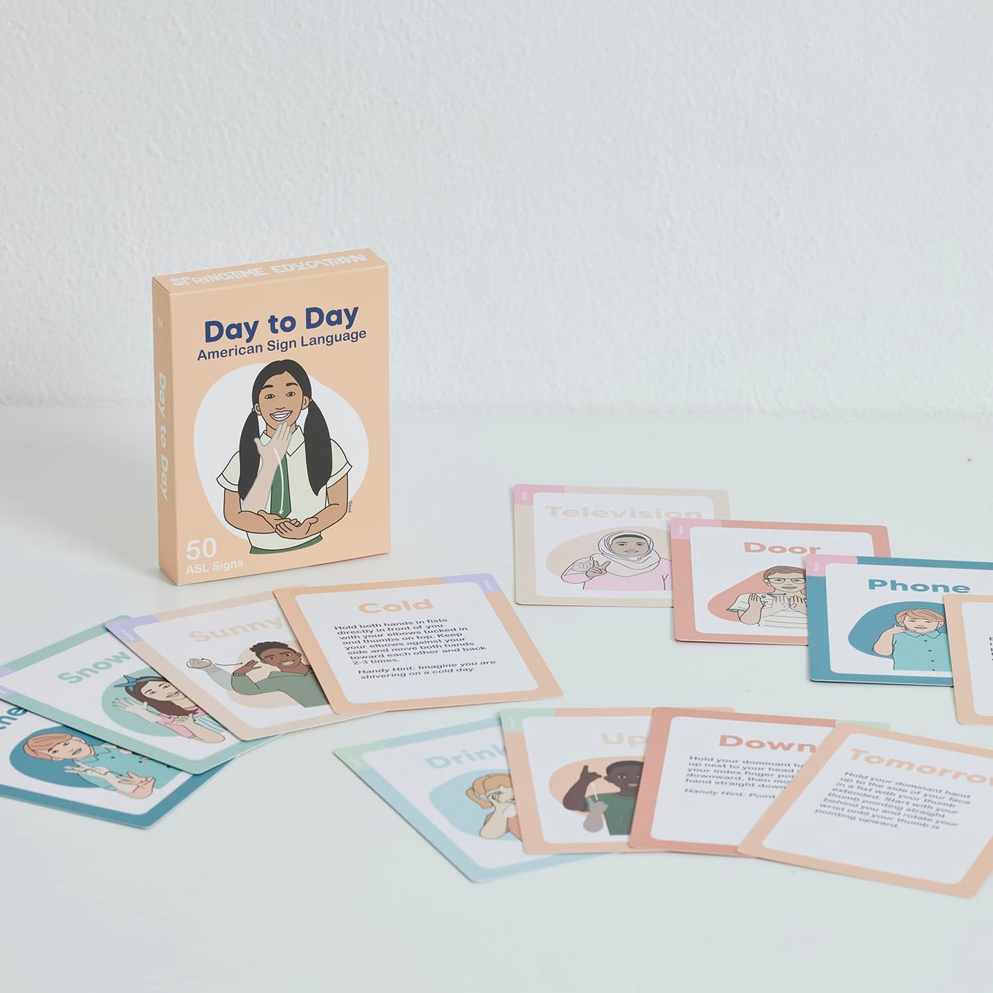 Springtime Education ASL Flash Cards - 200 Beginner American Sign Language Cards