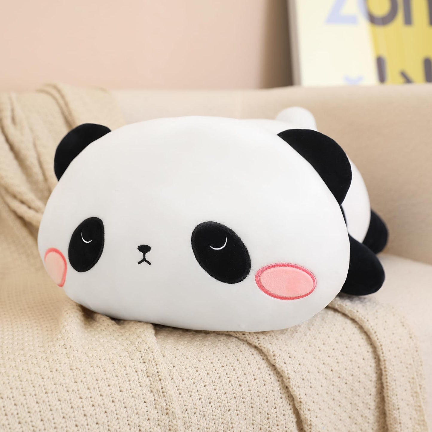 SQEQE Weighted Panda Plush — 23.6 Inch Weighted Bear Pillow with Soft Beads