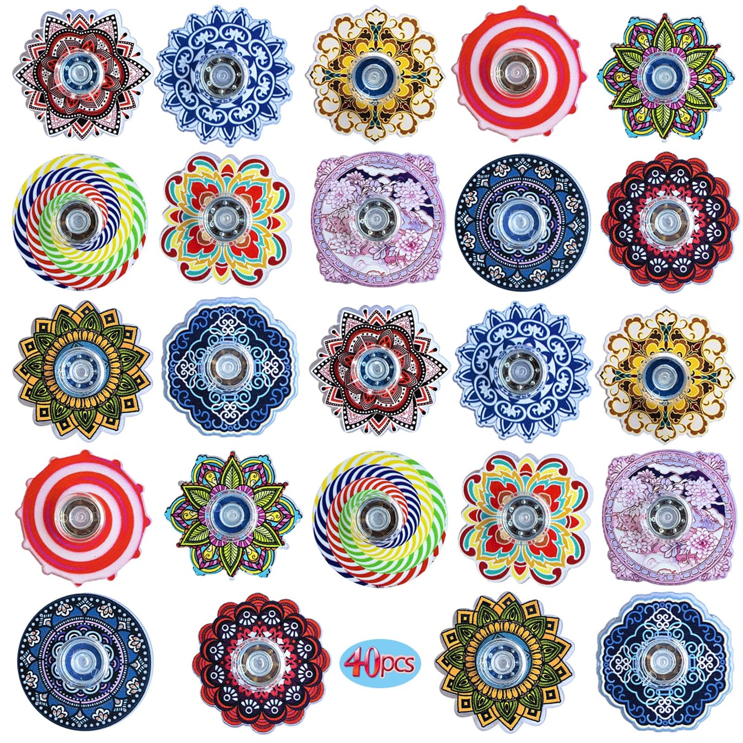 Sqlhrke 40 Pack Mini Fidget Spinners – Stress Relief Sensory Toys for All Ages | Party Favors & Classroom Prizes