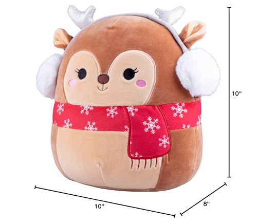 Squishmallows Original 10-Inch Darla the Christmas Deer – 2025 Limited Edition Holiday Reindeer Plush