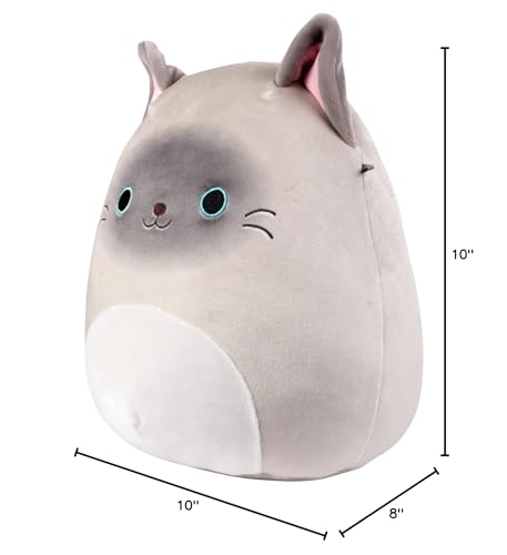 Squishmallows 10-Inch Felton the Siamese Cat Plush – Officially Licensed Kellytoy Collectible Toy