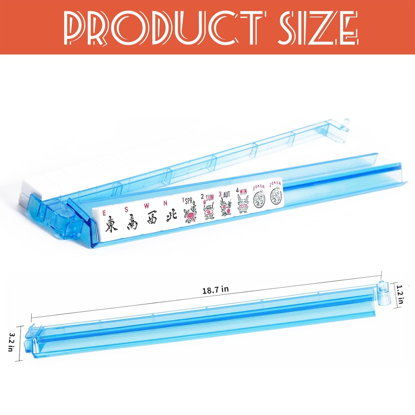 SSFUN Mahjong All-in-One Tile Rack & Pusher — Clear Acrylic, 4-Pack, Multi-Color