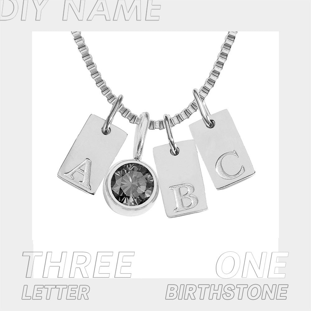 Stainless Steel Plated English Letter Pendant Necklace