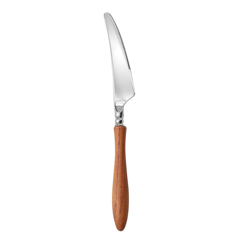 Rosewood Handle Stainless Steel Cutlery Set - Premium Wooden Tableware