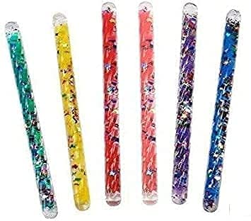 Star Magic Mini Spiral Glitter Wands – 6-Pack Complete Gift Set (6.5 Inches)