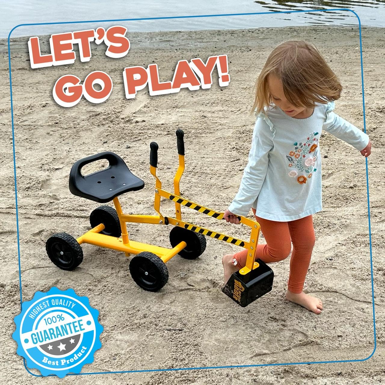 Stargo Kids Excavator Toy Sand Digger on Wheels — Safe Sandbox Ride-On for Boys