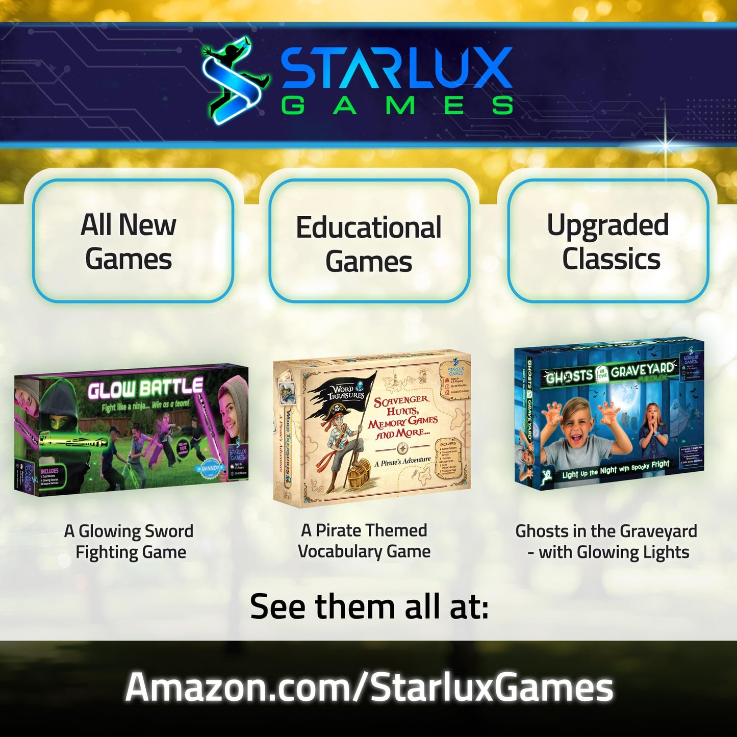 Starlux Games Glow in the Dark Capture The Flag Starter Set (Ages 8+)