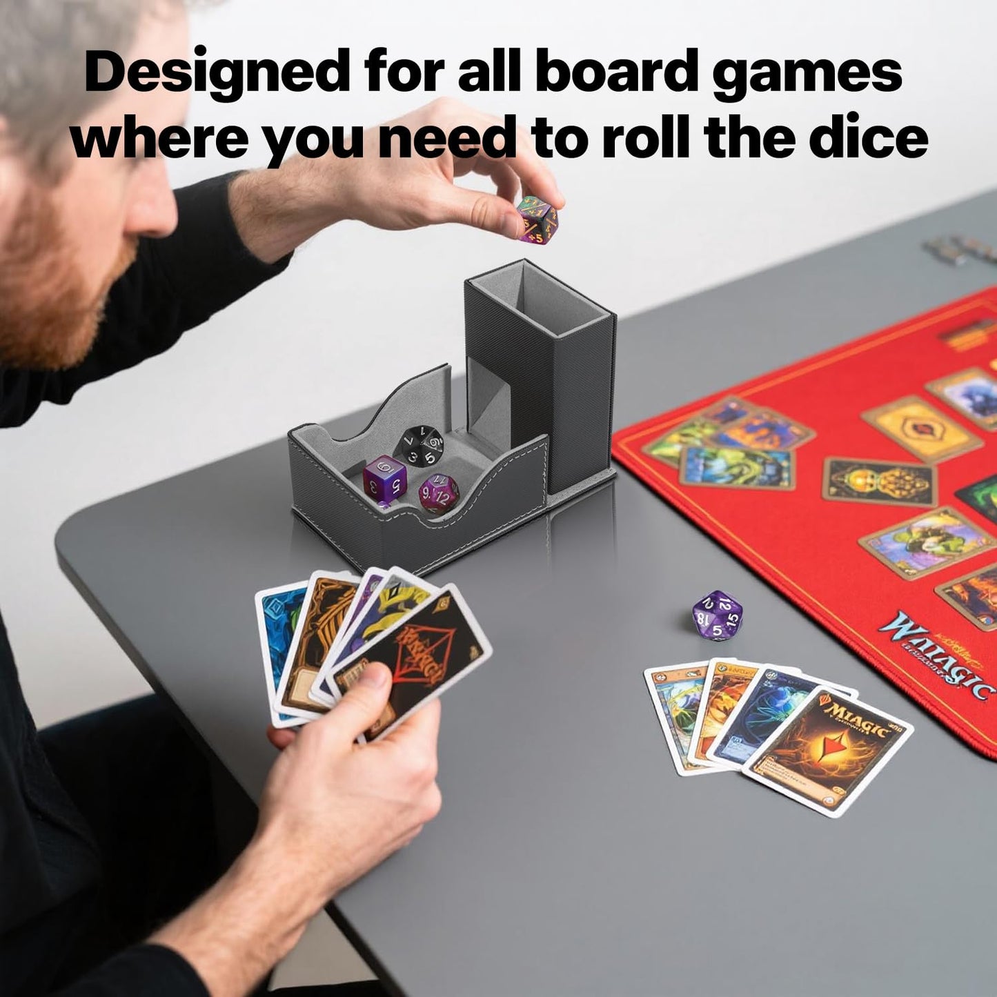 Stepane Dice Tower and Tray – Foldable 3-in-1 Dice Box for D&D & Tabletop RPGs