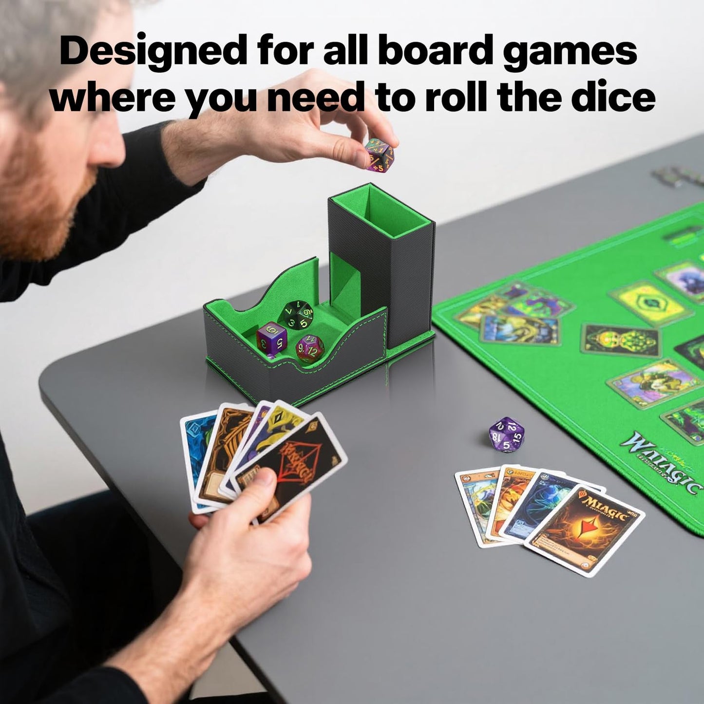 Stepane Dice Tower and Tray – Foldable Portable Dice Roller for D&D & RPGs