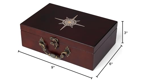 STERLING Games 12-Number Shut The Box – Nautical Wooden Travel Case for 2 Players