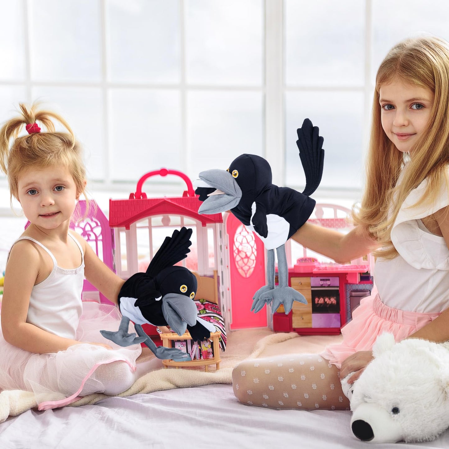 Steve and Maggie Magpie Hand Puppet – 30-Inch Plush Toy for Kids 1+ | Interactive Storytelling