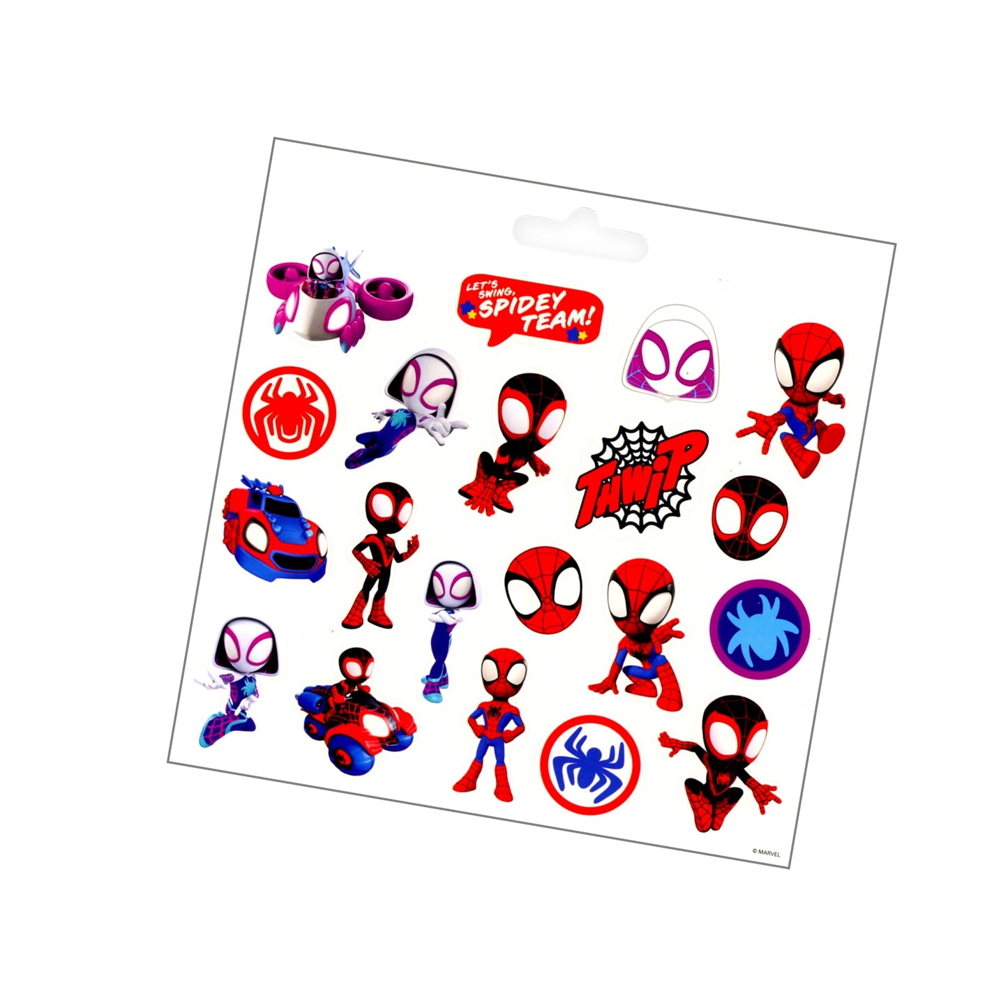 Stickerland Spidey Stickers Party Favors Set – 12 Sheets + Colorful Postcard Craft