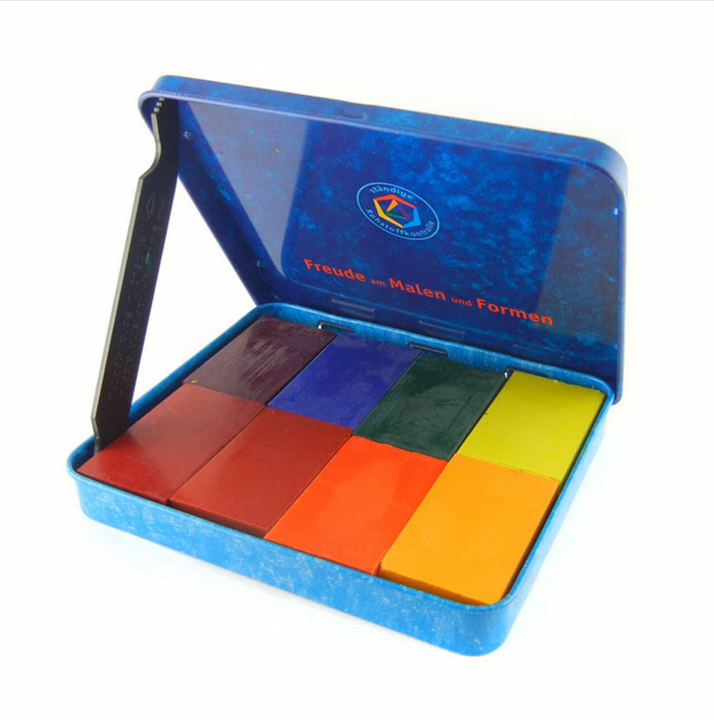 Stockmar Beeswax Block Crayons – 8-Color Set in Tin, Non-Toxic, Handmade in Germany