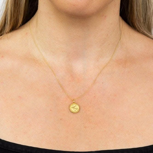 Strength Growth Empowerment Pendant Zirconia Yellow Gold Plating P5004C