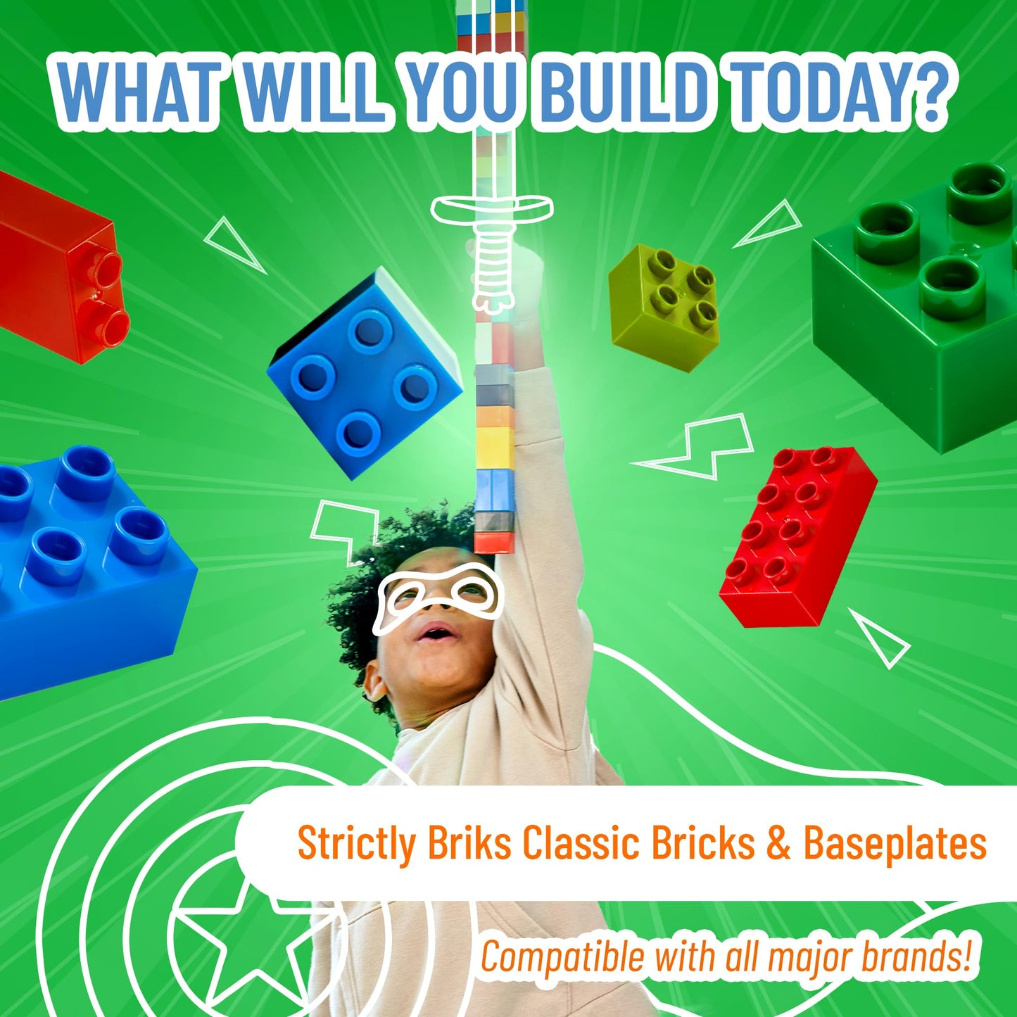 Strictly Briks Baseplate Set – 4 Light Grey 10x10 Baseplates with 30 Stackers, Lego Compatible