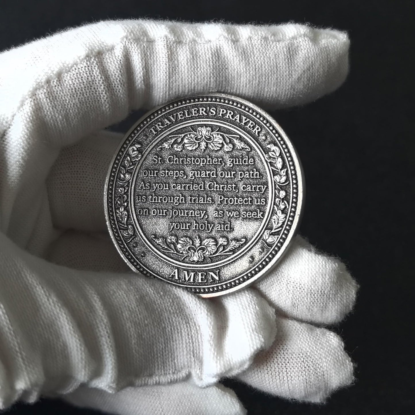 Strugglejewelry Saint Christopher Guardian Medallion – Traveler's Prayer Silver Coin