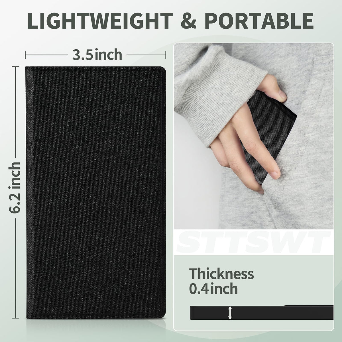 STTSWT 6.5-Inch LCD Writing Tablet with Leather Case – Portable Digital Notepad