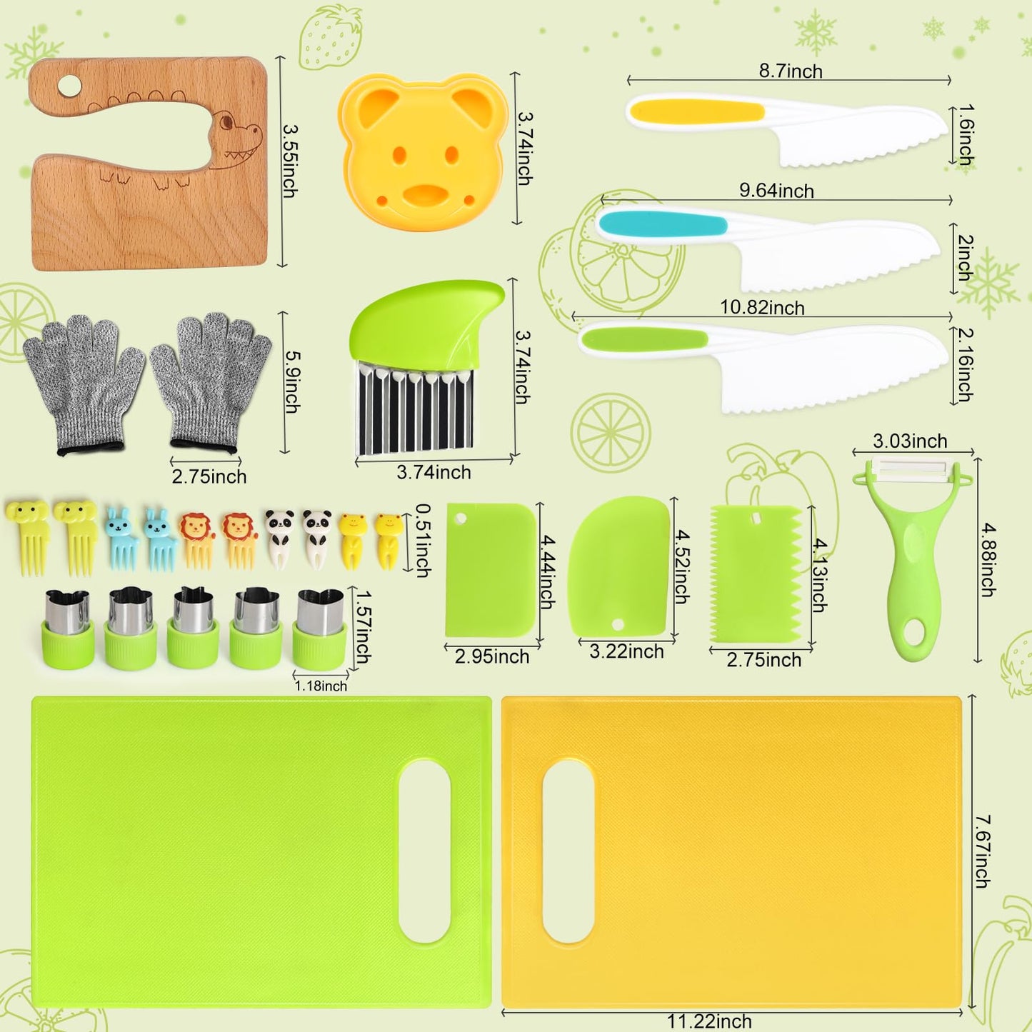 Suhctuptx 28PCS Toddler Knife Set for Real Cooking – Montessori Kitchen Tools for Ages 2-10