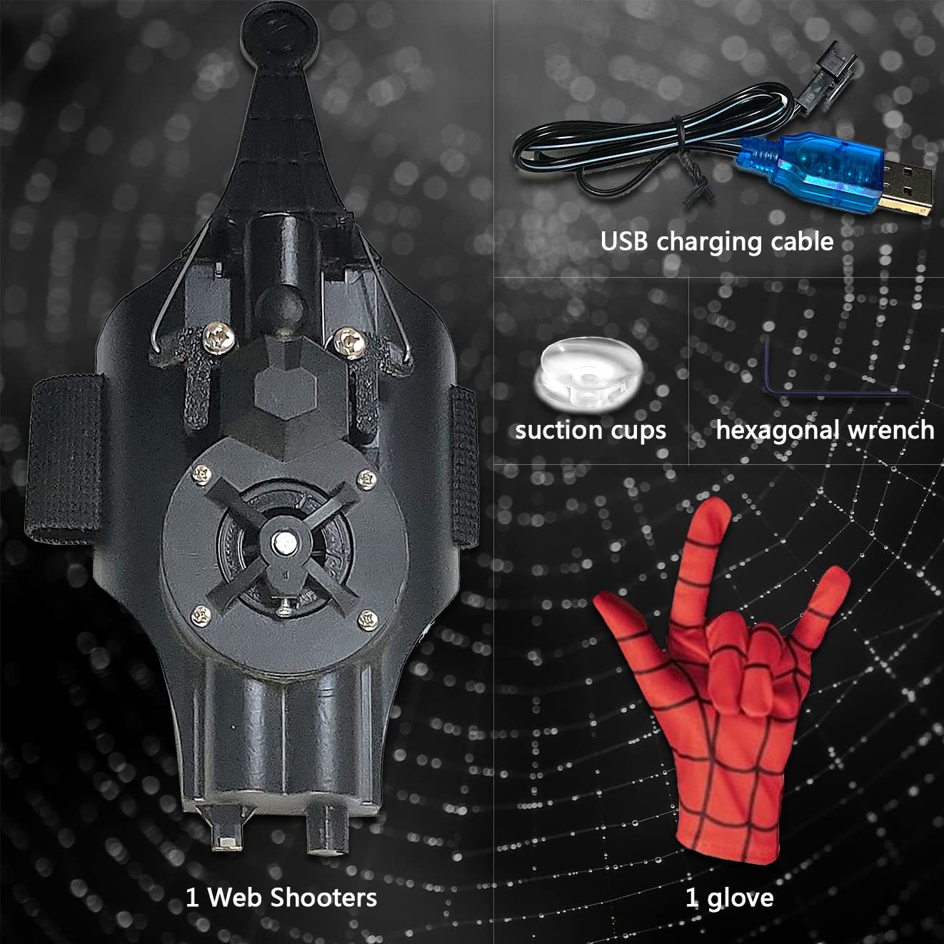 SUIZU Web Shooters: Spider Silk Rope Launcher for Kids | USB Charging