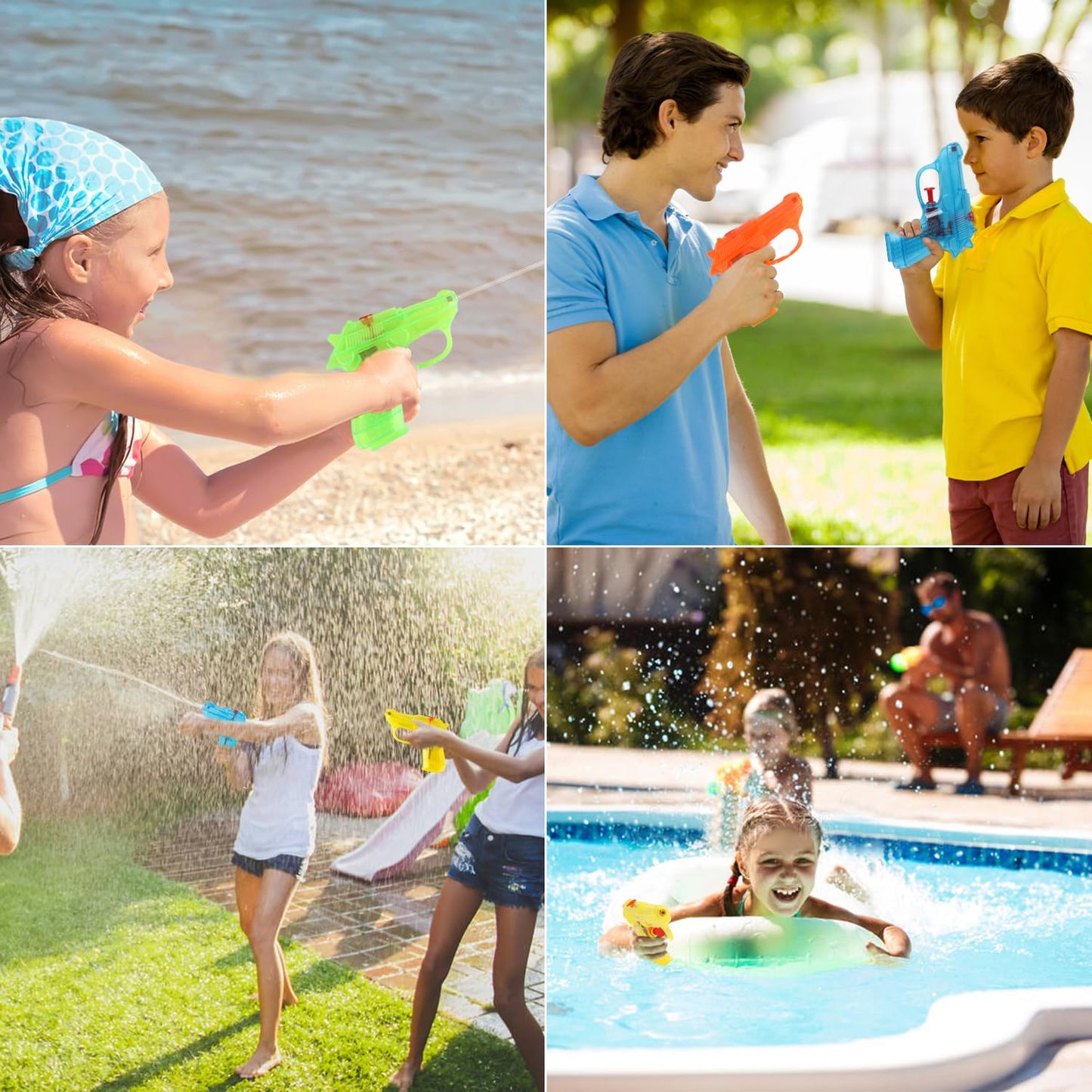 SULOLI Water Guns for Kids - 8-Pack, Durable ABS Plastic Blasters for Pool, Beach & Outdoor Water Battles