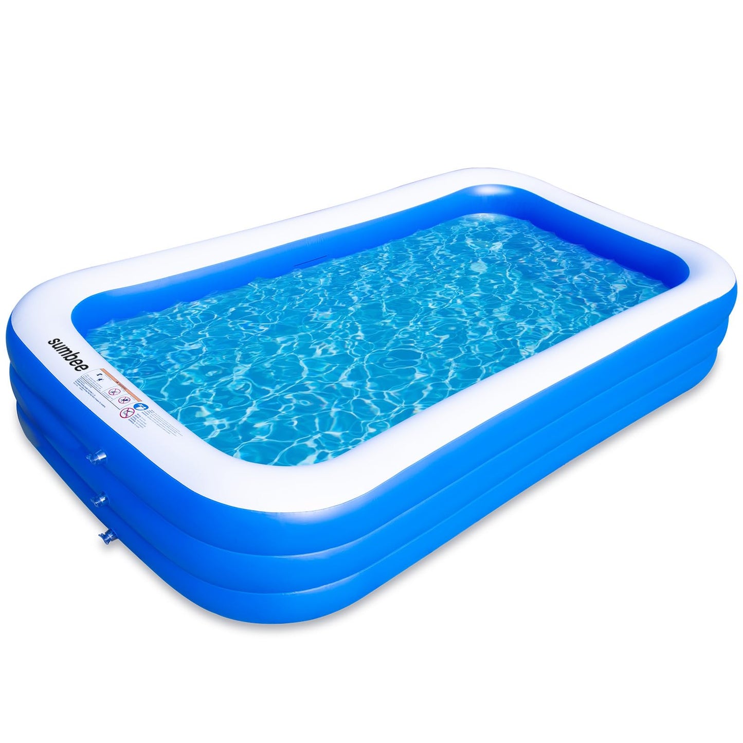 Sumbee Inflatable Family Pool 120x72x22 in — Large Backyard Pool for Kids 4–12, Blue