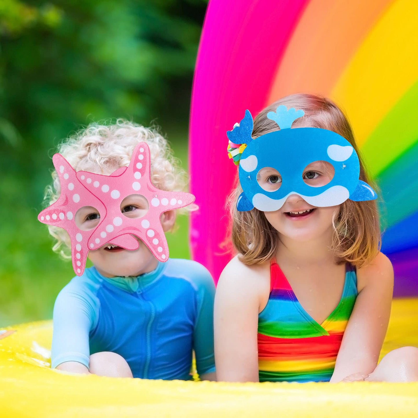 Sumind Ocean Animals Felt Masks – 18-Piece Marine Theme Dress-Up Masks for Parties