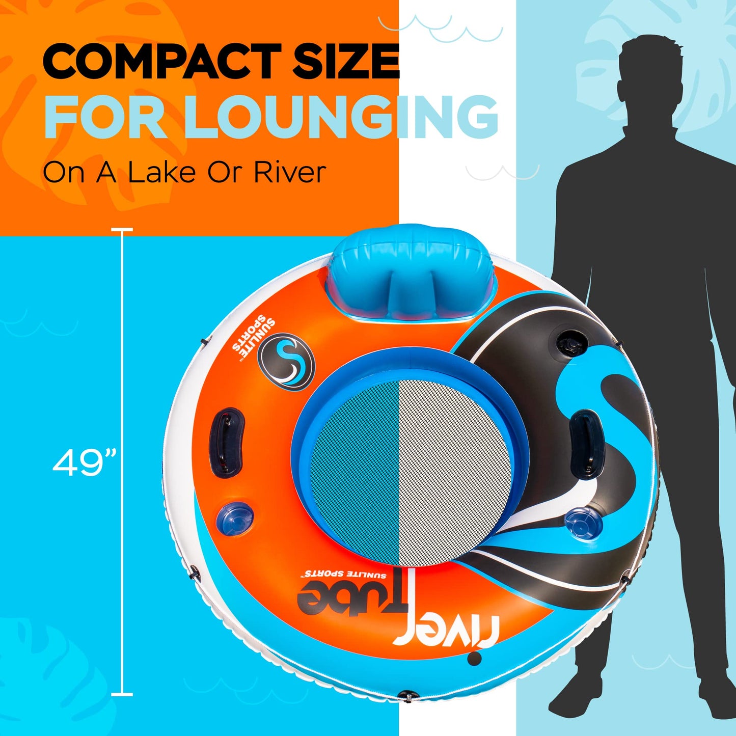 Sunlite Sports 2026 New & Upgraded Heavy Duty River Tube Inflatable | Premium Water Lounge