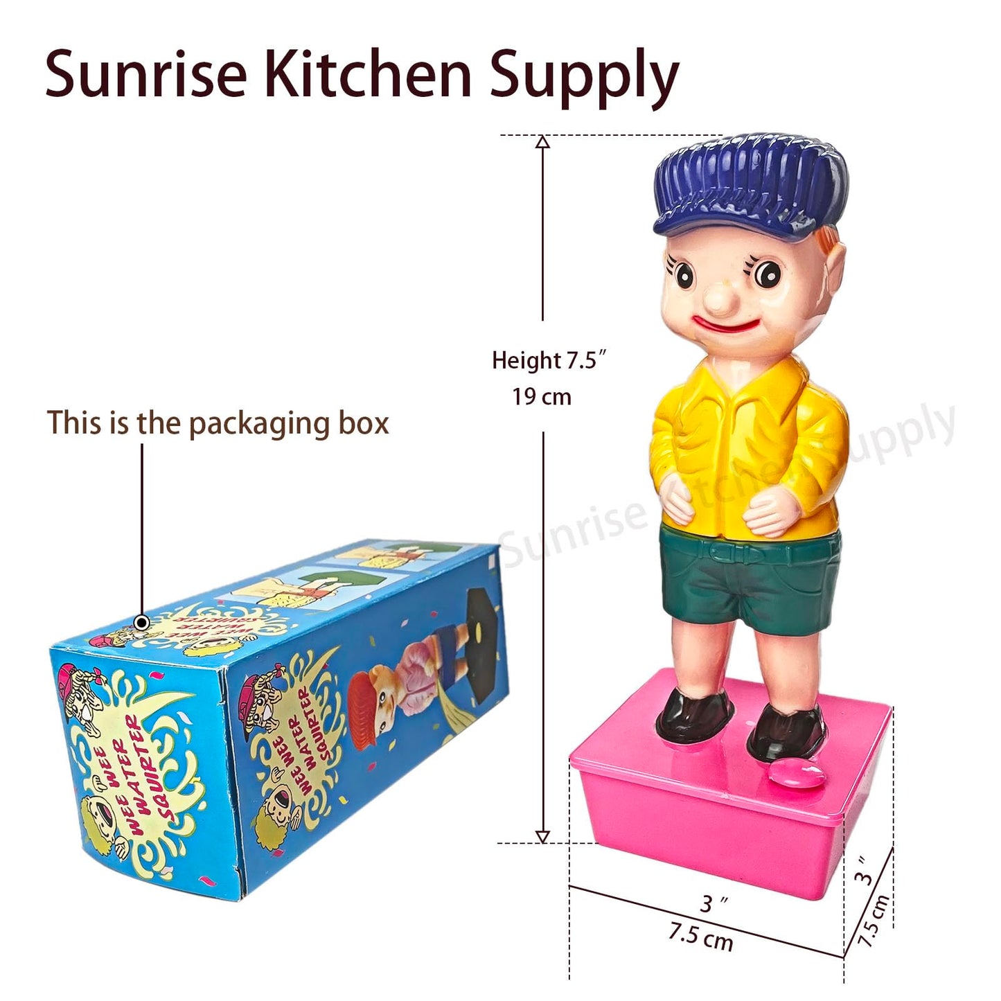 SUNRISE Wee Wee Squirting Boy - 7.5-Inch Kitchen Novelty Prop