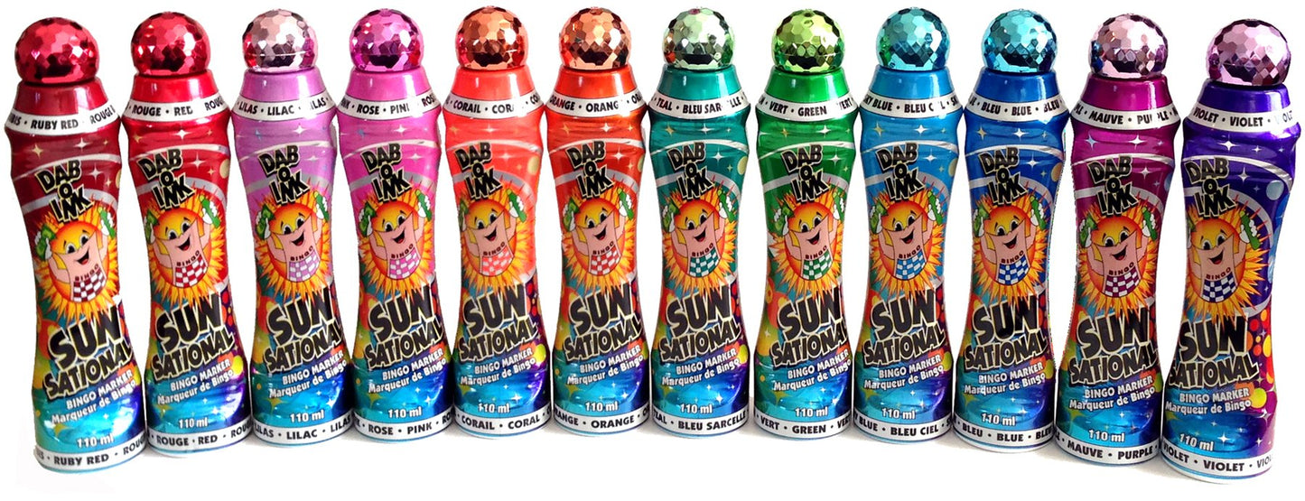 Sunsational Bingo Dauber Set 12 - 4 oz Dabbers in Mixed Colors