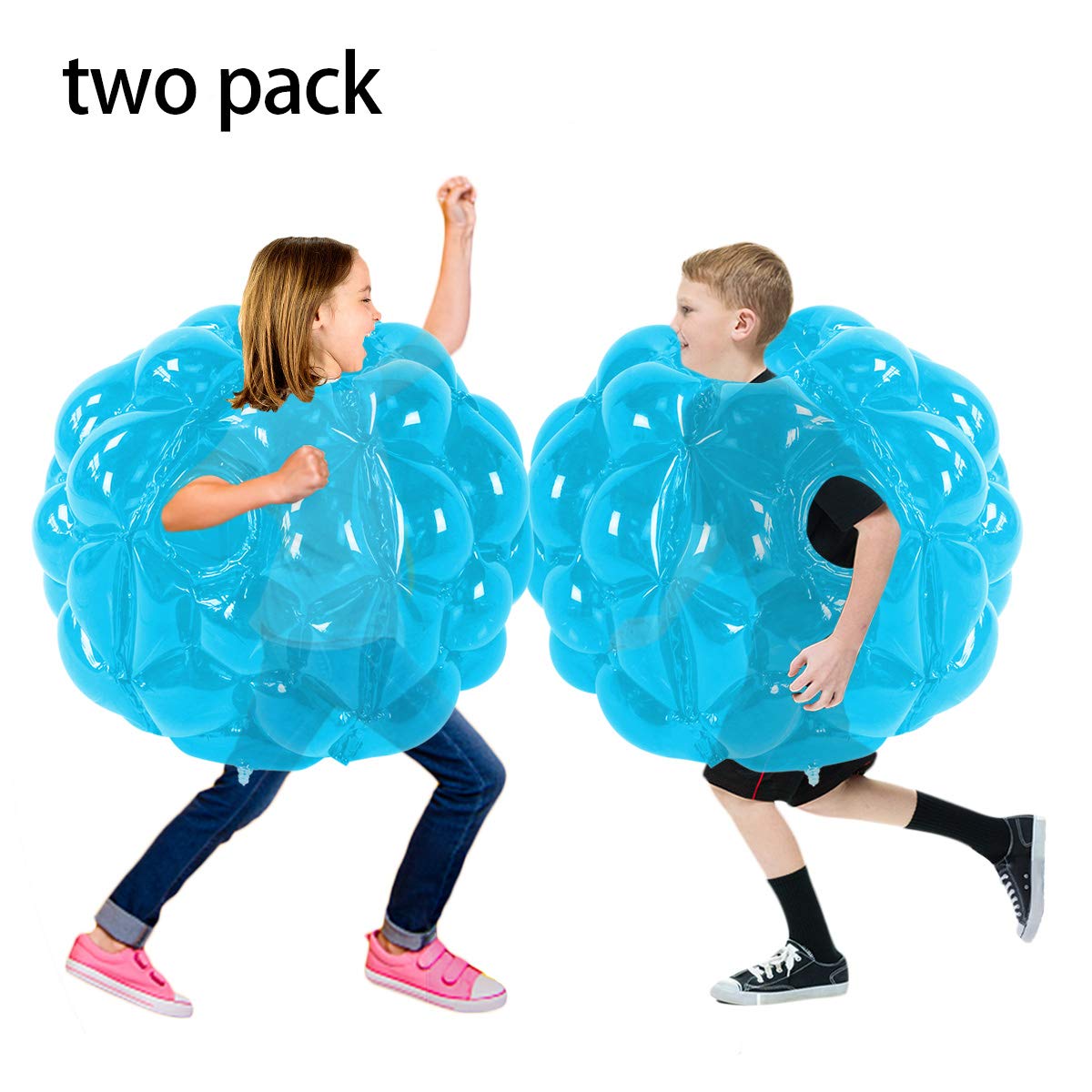 SUNSHINEMALL 2 PC Sumo Balls – Inflatable 24-Inch Blue Sumo Boppers for Outdoor Fun