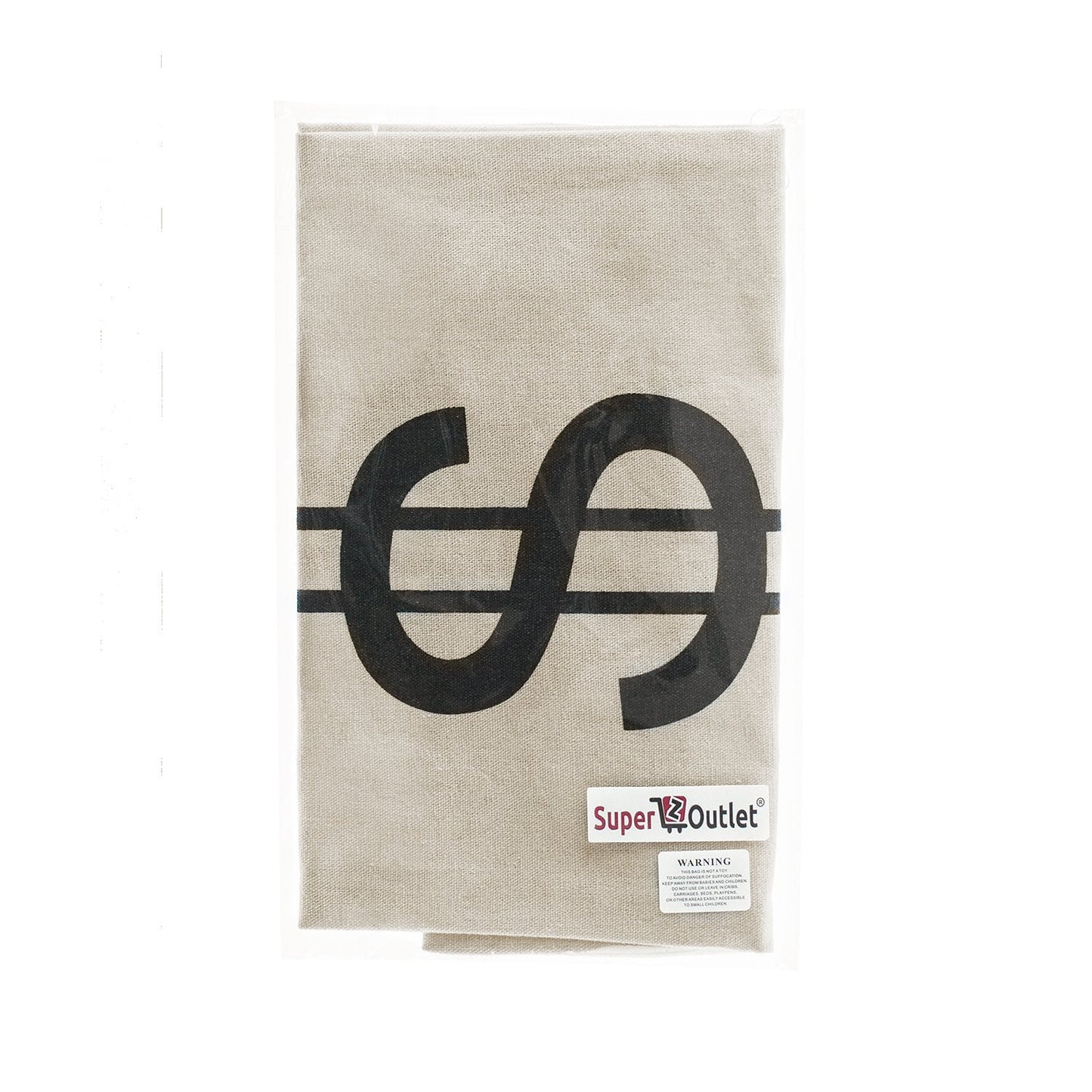 Super Z Outlet Large Canvas Money Bag Pouch with Drawstring Closure & Dollar Sign Design for Pirate, Cowboy & Bank Robber Party Favors
