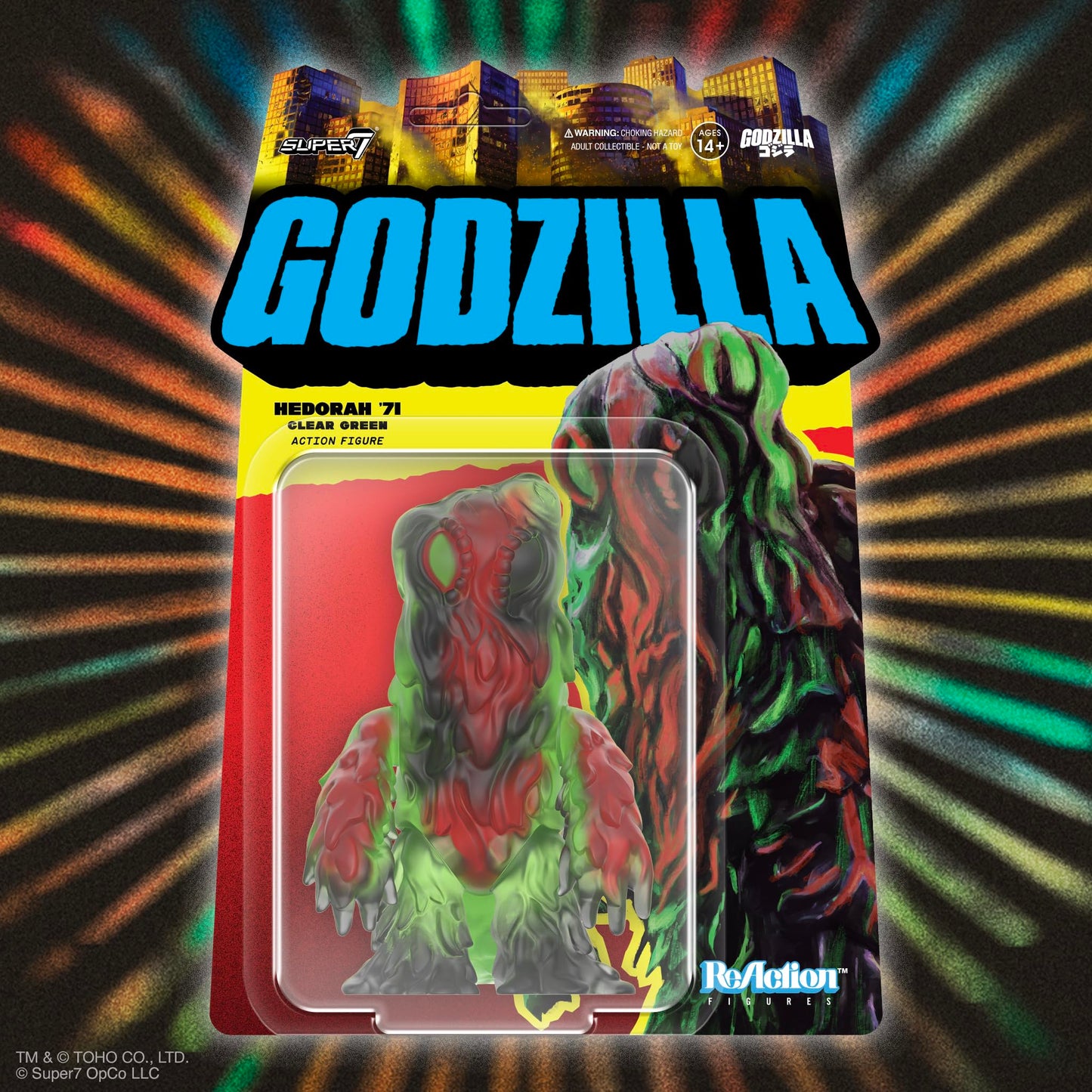 Super7 Toho Hedorah 71 Clear Green ReAction Figure – 3.75-Inch Kaiju Collectible
