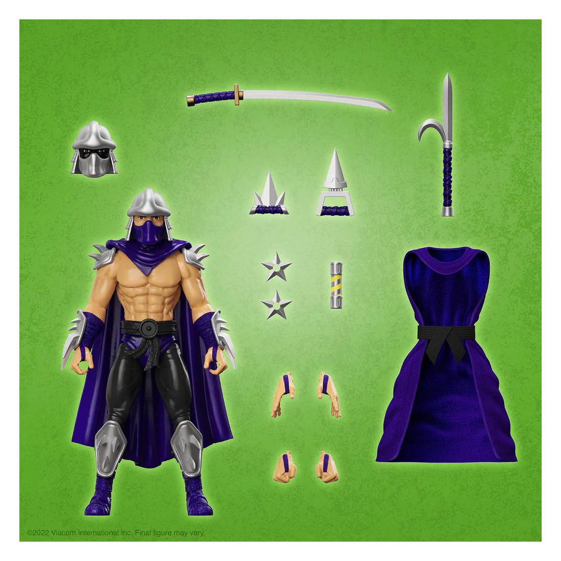 Super7 ULTIMATES! Shredder (Silver Armor) – 7-Inch TMNT Action Figure with Accessories