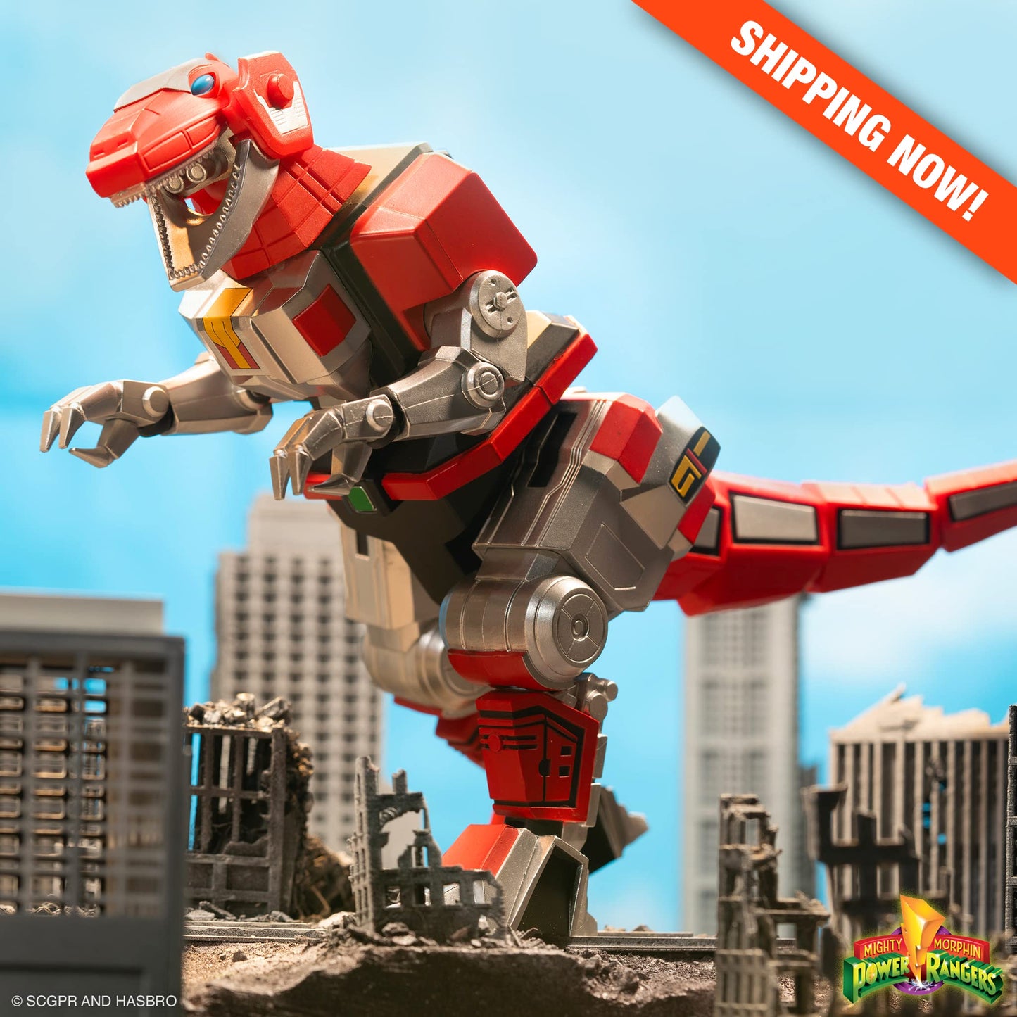 Super7 ULTIMATES! Tyrannosaurus Dinozord – 8-inch Power Rangers Figure