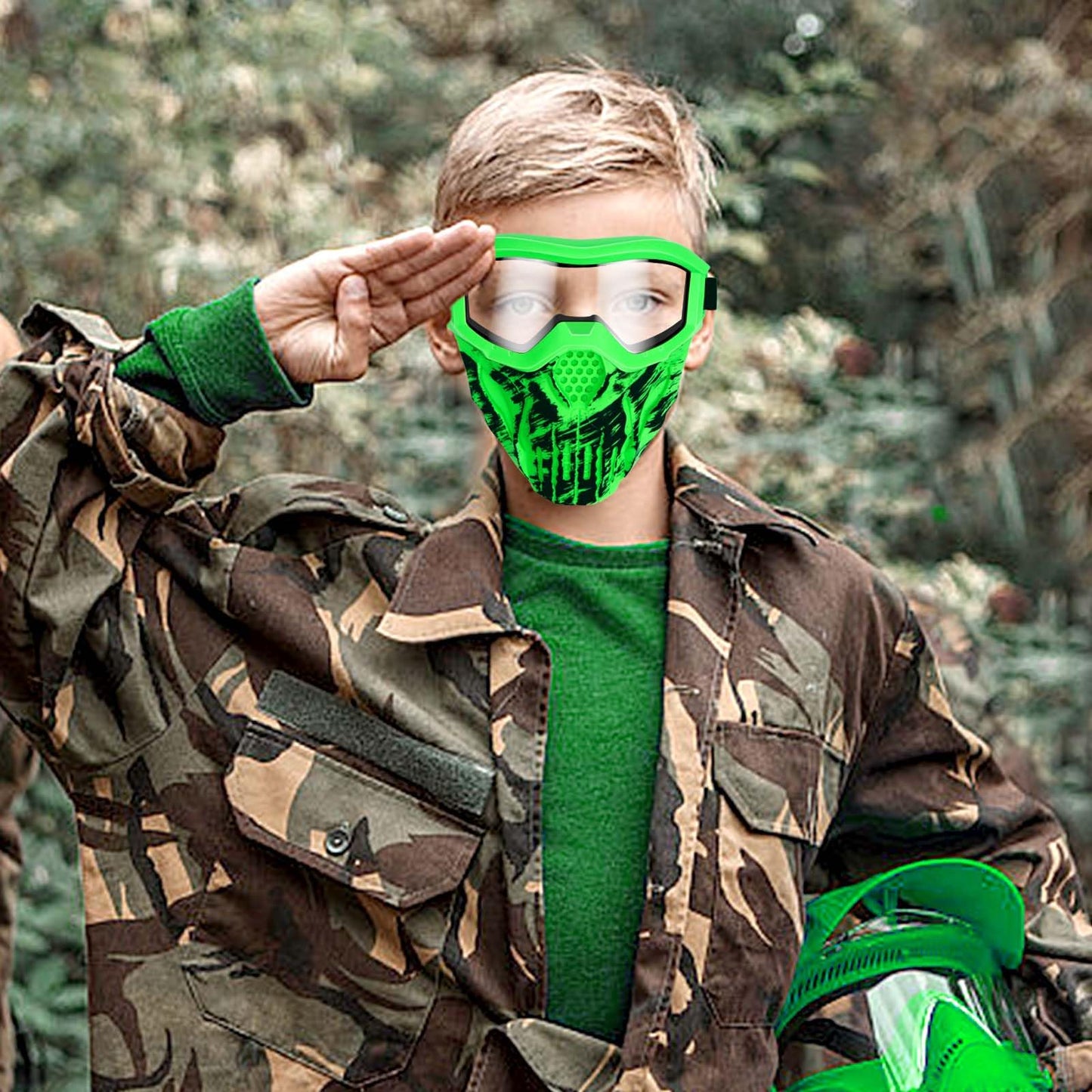 Surper 4-Pack Upgraded Tactical Mask with Goggles for Nerf Rival Blasters