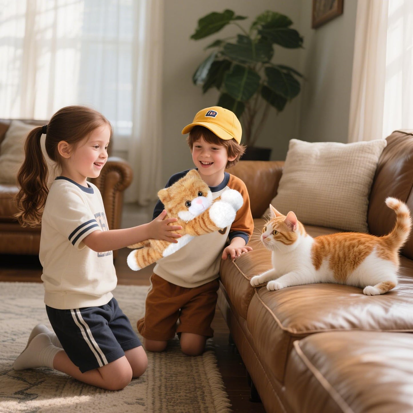 SuzziPals Orange Cat Plush — Heatable & Coolable Heating Pad Toy