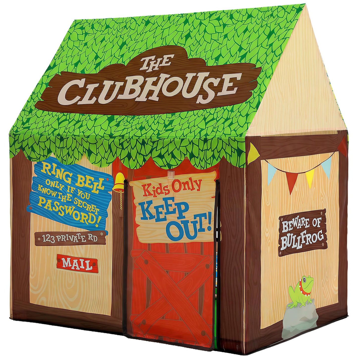 SweHouse Kids Play Tent Indoor Clubhouse with Roll-Up Door & Windows