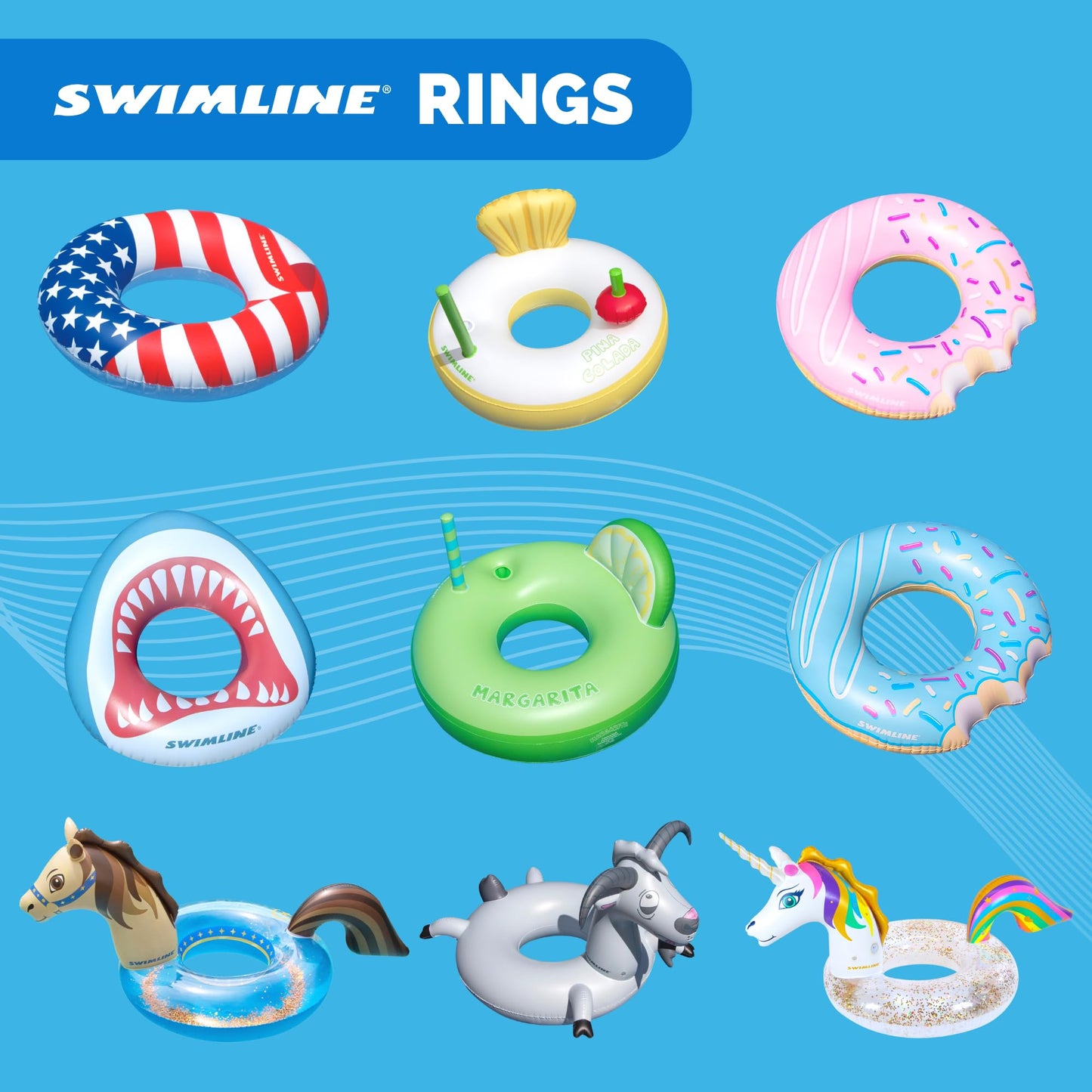 Swimline Americana Conversation Double Ring Pool Float – Durable Vinyl Lounge for Adults & Teens